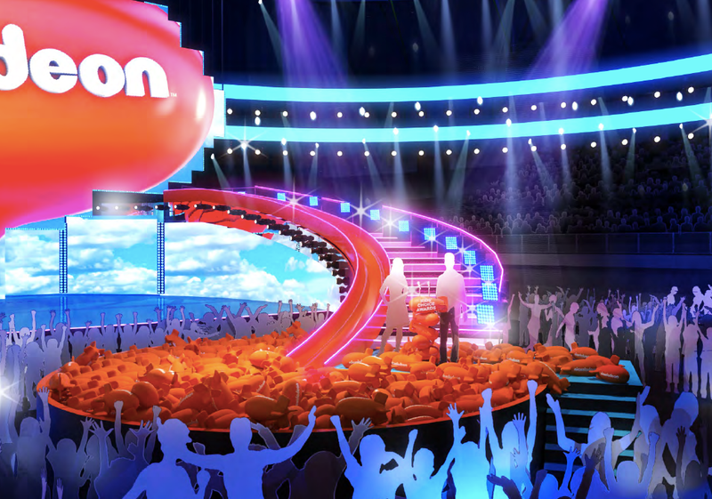 Illustration for article titled Here's an exclusive first look at the new Nickelodeon Kids' Choice Awards stage